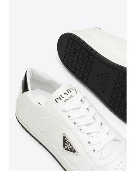 low top prada white sneaker|Prada downtown low top sneakers.